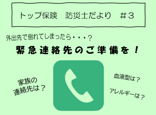 <span class="title">トップ保険　防災士だより＃3　【ご存知ですか？緊急時に役立つiPhone〈メディカルID〉】</span>
